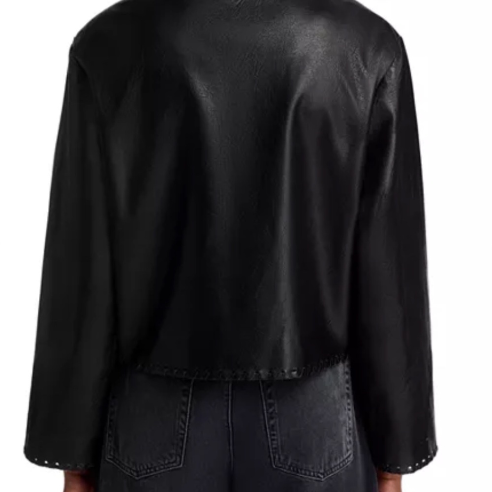 Rails - Faux Leather Cropped Jacket - Black Sz M "Nevina" - Picture 5 of 10